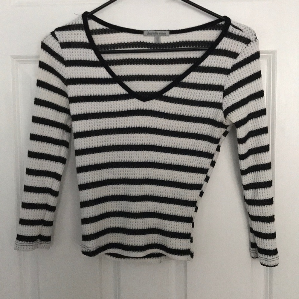 Charlotte Russe Black and White Stripped Shirt